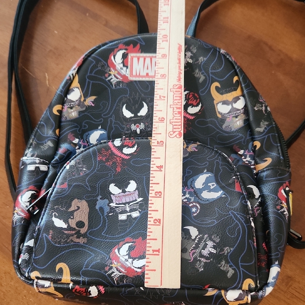 Loungefly Marvel Character Print Backpack - Black and Multicolor - Picture 13 of 13